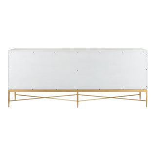 Williams Console - Swirl Rope Doors, White/Black Grass Cloth & Antique Gold/Brushed Nickel, Modern Cabinet