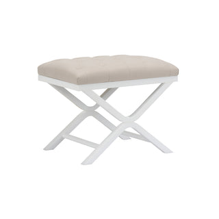 Soho Tufted Acrylic Bench - Modern White or Clear Design with Muslin Seat