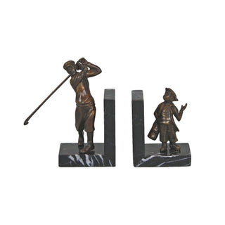 Golfer bookends pair