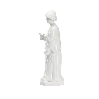 Serene Chinese Man Figurine - Glossy White