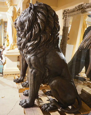 LARGE BRONZE LIONS SOLD AS PAIR