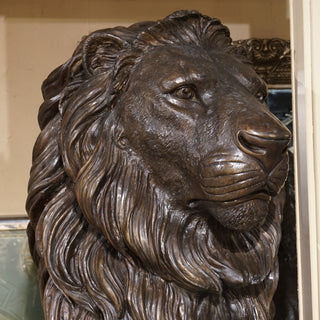 LARGE BRONZE LIONS SOLD AS PAIR