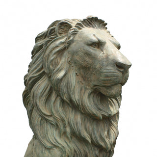 LARGE BRONZE LIONS SOLD AS PAIR