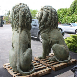 LARGE BRONZE LIONS SOLD AS PAIR