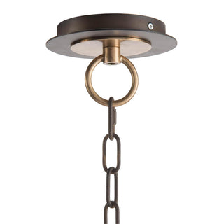 Mid-Century Modern 16-Light Chandelier in Black and Antique Brass Finish - 35" Height x 42.5" Width