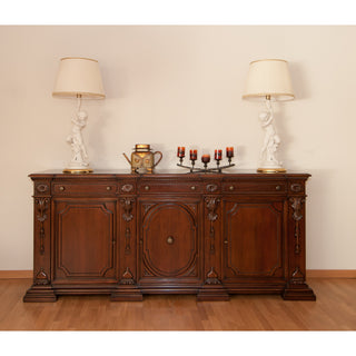 Francesco Molon C3N XVI CENTURY WALNUT CARVED SIDEBOARD,3 DOORS