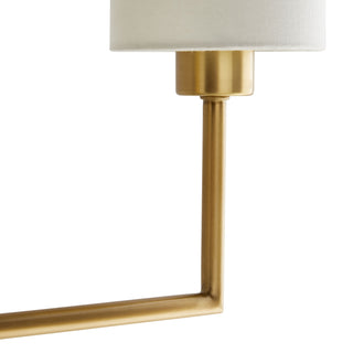 Blade Sconce - Antique Brass with White Linen Shades