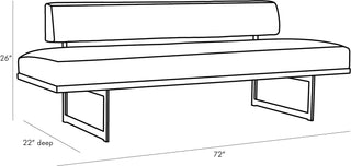 Tuck Bench Bone Linen Upholstery Architectural Design with Steel Legs Ray Booth