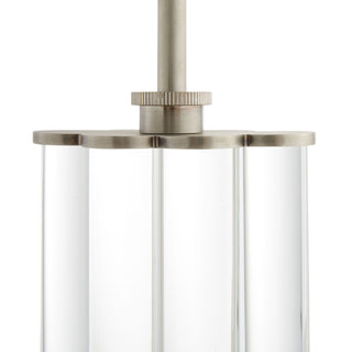 Clear Crystal and Ebony Wood Eckart Lamp - Simple Columnar Design