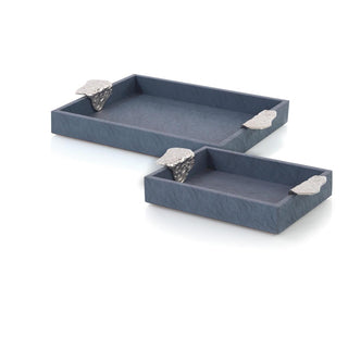 Gypsy Blue Leather Tray II JRA-12033