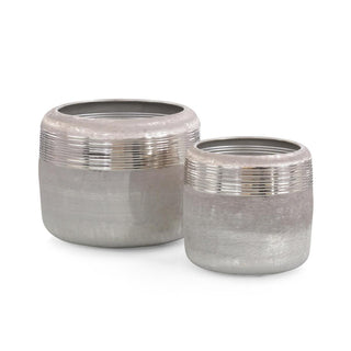 Set Of Two Ribbed Jars JRA-12061S2