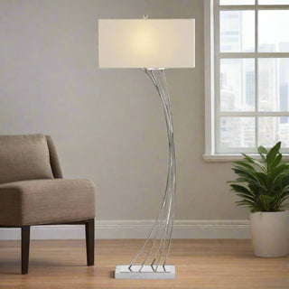 Cambered Nickel Floor Lamp
JRL-10364