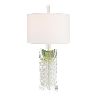 John Richard Hand-Cut Green and Clear Glass Table Lamp JRL-10529