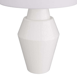 Wanda Lamp - White Ceramic Midcentury Modern Style with Fractal Patterning