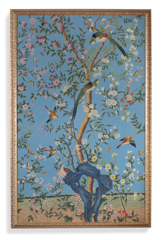 Philippine Bird Panels – Hand-Painted Watercolor on Silk with Gold Frame and Glass Protection