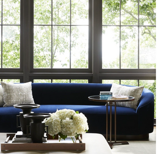 Turner Sofa Indigo Velvet Dark- Contract Suitable Plush Design