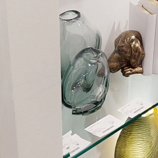Handblown Translucent Navy Blue Glass Vase – Unique Artistic Home Décor