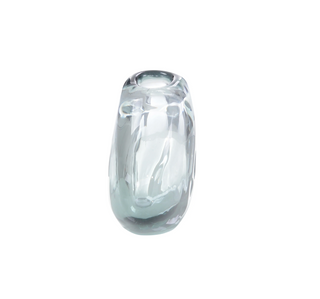 Handblown Translucent Navy Blue Glass Vase – Unique Artistic Home Décor