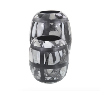 Set Of Two Black-And-White Glass Vases JRA-11923S2