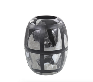 Set Of Two Black-And-White Glass Vases JRA-11923S2