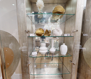 SET OF THREE WHITE CHISELED VASES