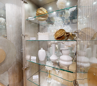 SET OF THREE WHITE CHISELED VASES