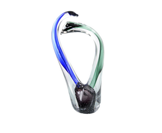 Swirls of Color Glass Sculpture I – Handblown Art Glass with Vibrant Abstract Design