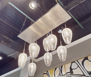 Aureo Ten-Light Horizontal Glass Pendant Chandelier