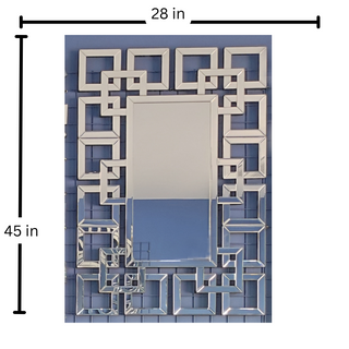 Worlds of Squares Reflection - Wall Mirror with Geometric Intricacy for Modern Home Decor