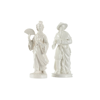 Elegant Chinese Couple Figurines - White Glaze