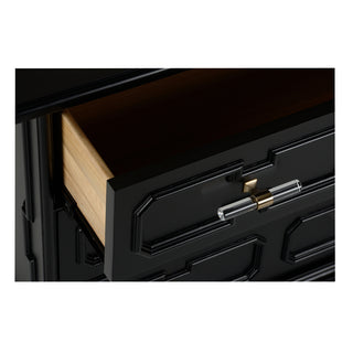 River Street Chest - Black with 3 Drawers and Acrylic Handles