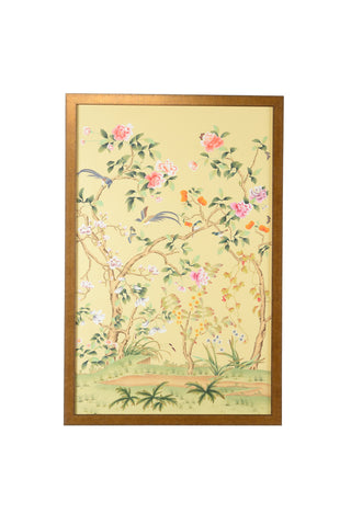 Edgedale Panel Cream A & B – Hand-Painted Watercolor Art on Silk