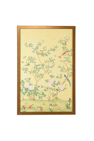 Edgedale Panel Cream A & B – Hand-Painted Watercolor Art on Silk