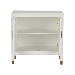 Jill Bedside Chest – Modern Asian Design with Brass Hardware, Bedroom or Living Space Accent Table