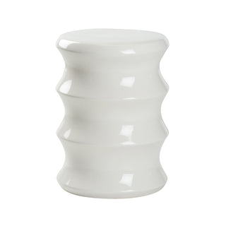 Shelbourne Garden Seat – Bamboo-Inspired Ceramic Stool in White or Green Glaze for Indoor/Outdoor Use