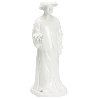 Serene Chinese Man Figurine - Glossy White