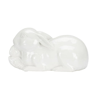 Staffordshire Rabbit – Handcrafted Porcelain Rabbit Figurine with White Glossy Finish