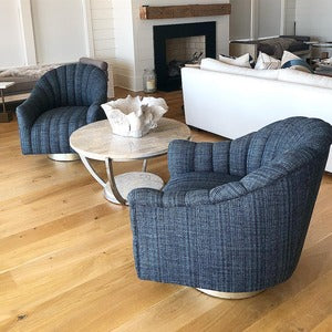 Springsteen Chair Indigo Tweed Champagne Swivel