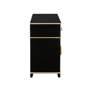 Palm Beach Buffet Cabinet with Gold Leaf and Faux Bamboo Knobs