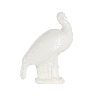 Elegant White Ceramic Turkey Decorative Accent