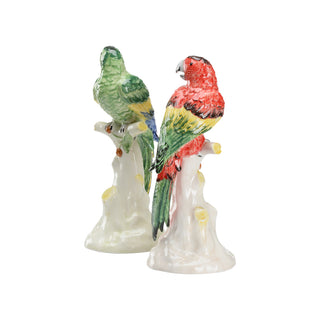 Handmade Italian Ceramic Parrots with Cherries (Pair)