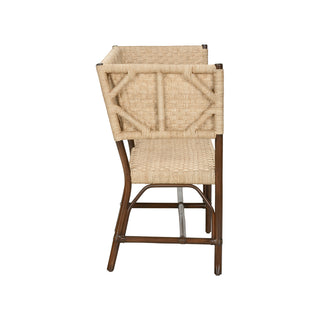 Wrightsburg Bench - Natural Abaca Rope with Basketweave Design in White or Brown Finish