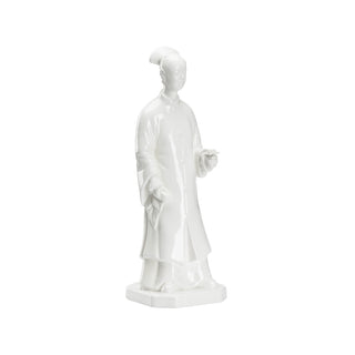 Elegant Chinese Woman Figurine - Glossy White