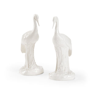 Large Heron Pair – Hand-Glazed Italian Ceramic Sculptures