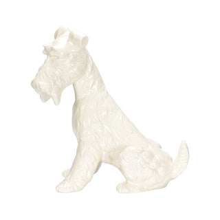 Henry Dog Statue – White Glazed Ceramic Dog Sculpture