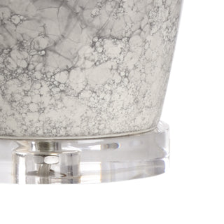 Boccale Lamp – Faux Light Gray Marble Italian Ceramic Table Lamp with Linen Shade