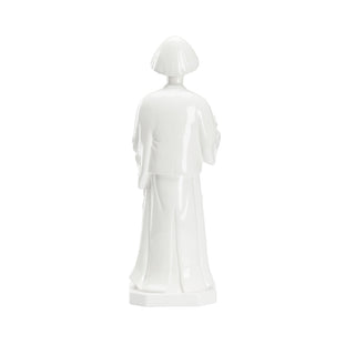 Serene Chinese Man Figurine - Glossy White