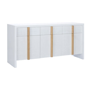 Tailored Cabinet - White with Gold Reeded Wood Pulls