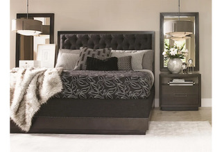 Maranello Upholstered Bed – Queen, Modern Headboard with Button Tufting & Nailhead Trim