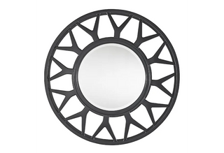 Esprit Round Mirror – Radial Design with Spoke Motif & One-Inch Bevel, 42-Inch Diameter